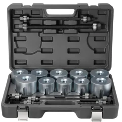 VEVOR Pull and Press Sleeve Kit, 27 PCS, Steel Bush Removal Insertion Sleeve Tools with Carrying Case, Compatible with LCV and HGV Engines, for Removing and Installing Bushings, Bearings, and Seals