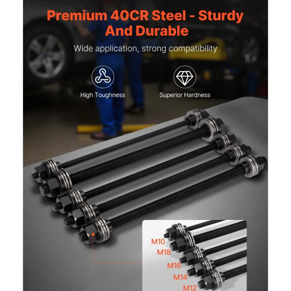 VEVOR Pull and Press Sleeve Kit, 27 PCS, Steel Bush Removal Insertion Sleeve Tools with Carrying Case, Compatible with LCV and HGV Engines, for Removing and Installing Bushings, Bearings, and Seals