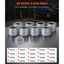 VEVOR Pull and Press Sleeve Kit, 28 PCS, Steel Bush Removal Insertion Sleeve Tools with Carrying Case, Compatible with LCV and HGV Engines, for Removing and Installing Bushings, Bearings, and Seals
