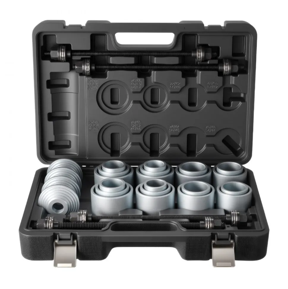 VEVOR Pull and Press Sleeve Kit, 28 PCS, Steel Bush Removal Insertion Sleeve Tools with Carrying Case, Compatible with LCV and HGV Engines, for Removing and Installing Bushings, Bearings, and Seals