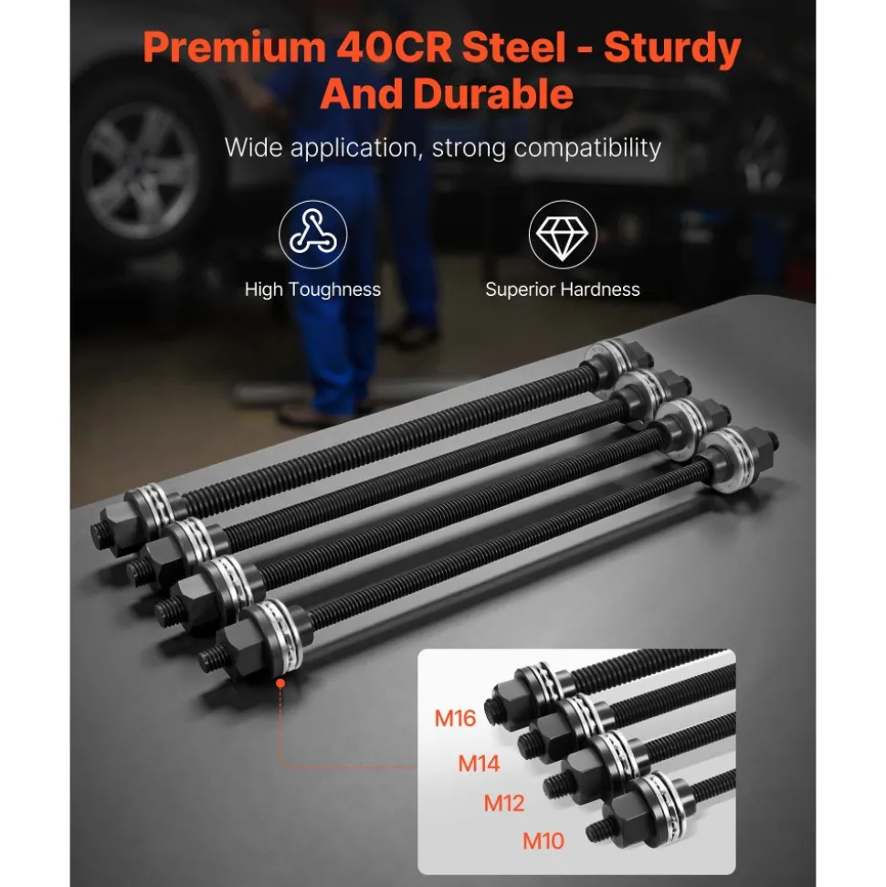 VEVOR Pull and Press Sleeve Kit, 28 PCS, Steel Bush Removal Insertion Sleeve Tools with Carrying Case, Compatible with LCV and HGV Engines, for Removing and Installing Bushings, Bearings, and Seals