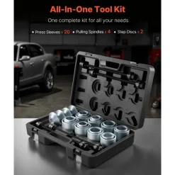 VEVOR Pull and Press Sleeve Kit, 28 PCS, Steel Bush Removal Insertion Sleeve Tools with Carrying Case, Compatible with LCV and HGV Engines, for Removing and Installing Bushings, Bearings, and Seals