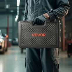 VEVOR Pull and Press Sleeve Kit, 28 PCS, Steel Bush Removal Insertion Sleeve Tools with Carrying Case, Compatible with LCV and HGV Engines, for Removing and Installing Bushings, Bearings, and Seals