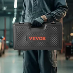 VEVOR Pull and Press Sleeve Kit, 26 PCS, Steel Bush Removal Insertion Sleeve Tools with Carrying Case, Compatible with LCV and HGV Engines, for Removing and Installing Bushings, Bearings, and Seals