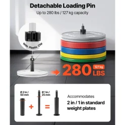 VEVOR Pulley System, 1 PC LAT and Lift Pulley System, Gym Rack Pulleys Attachment with two Steel Cables, Short Bar, Dual Grip Handles, Cable Machine for Bicep, Shoulder, Back, Up to 280 lbs Capacity