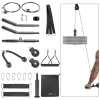 VEVOR Pulley System, 2 PCS LAT and Lift Pulley System, Gym Rack Pulleys Attachment with two Steel Cables, Short Bar, Dual Grip Handles, Cable Machine for Bicep, Shoulder, Back, Up to 330 lbs Capacity
