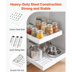 VEVOR Pull Out Cabinet Organizer, 4 Pack Expandable Width (12.2