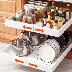 VEVOR Pull Out Cabinet Organizer, 2 Pack Expandable Width (12.2