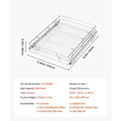 VEVOR Pull Out Cabinet Organizer 12.4