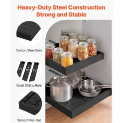 VEVOR Pull Out Cabinet Organizer, 4 Pack Expandable Width (12.2