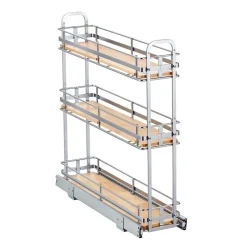 VEVOR Pull Out Spice Rack Organizer for Cabinet, 3 Tier Slide Out Spice Rack Organizer, Height Adjustable Heavy Duty Metal Seasoning Kitchen Basket for Cabinets, 5.75