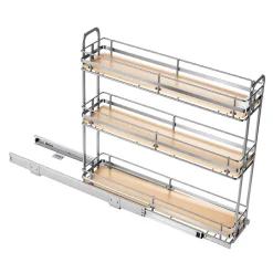 VEVOR Pull Out Spice Rack Organizer for Cabinet, 3 Tier Slide Out Spice Rack Organizer, Height Adjustable Heavy Duty Metal Seasoning Kitchen Basket for Cabinets, 5.75