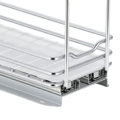 VEVOR Pull Out Spice Rack Organizer for Cabinet, 2 Tier Slide Out Spice Rack Organizer, Heavy Duty Metal Seasoning Kitchen Basket for Inside Cabinets & Pantry Closet, 4.33