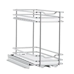 VEVOR Pull Out Spice Rack Organizer for Cabinet, 2 Tier Slide Out Spice Rack Organizer, Heavy Duty Metal Seasoning Kitchen Basket for Inside Cabinets & Pantry Closet, 4.33