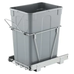 VEVOR Pullout Trash Can for Kitchen Cabinets, 35 QT Garbage Waste Recycling Bin, Under Mount Waste Container, with Heavy Duty Metal Full Extension Sliding System and Handle, for Sink, Under Counter