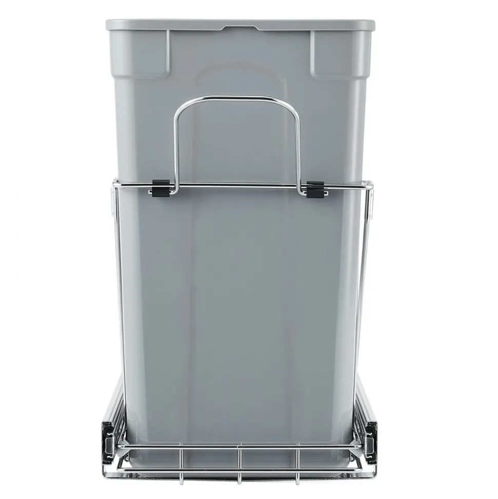 VEVOR Pullout Trash Can for Kitchen Cabinets, 27QTx2 Double Under Sink Garbage Waste Recycling Bin, Under Mount Waste Container, with Heavy Duty Metal Full Extension Sliding System and Handle