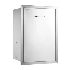 VEVOR Pull Out Trash Drawer 19.7W x 26.5H Inch Outdoor Kitchen Drawers Stainless Steel with Trash Bag Ring for BBQ Island or Grill Station