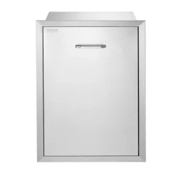 VEVOR Pull Out Trash Drawer 19.7W x 26.5H Inch Outdoor Kitchen Drawers Stainless Steel with Trash Bag Ring for BBQ Island or Grill Station