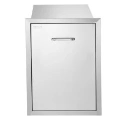 VEVOR Pull Out Trash Drawer 17.7x22.8 Inch Raised Style Trash Bin with Pull-Out Tray Stainless Steel Trash Drawer with Handle for Outdoor Kitchen BBQ Island, Trash Can Not Included