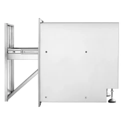 VEVOR Pull Out Trash Drawer 17.7x22.8 Inch Raised Style Trash Bin with Pull-Out Tray Stainless Steel Trash Drawer with Handle for Outdoor Kitchen BBQ Island, Trash Can Not Included