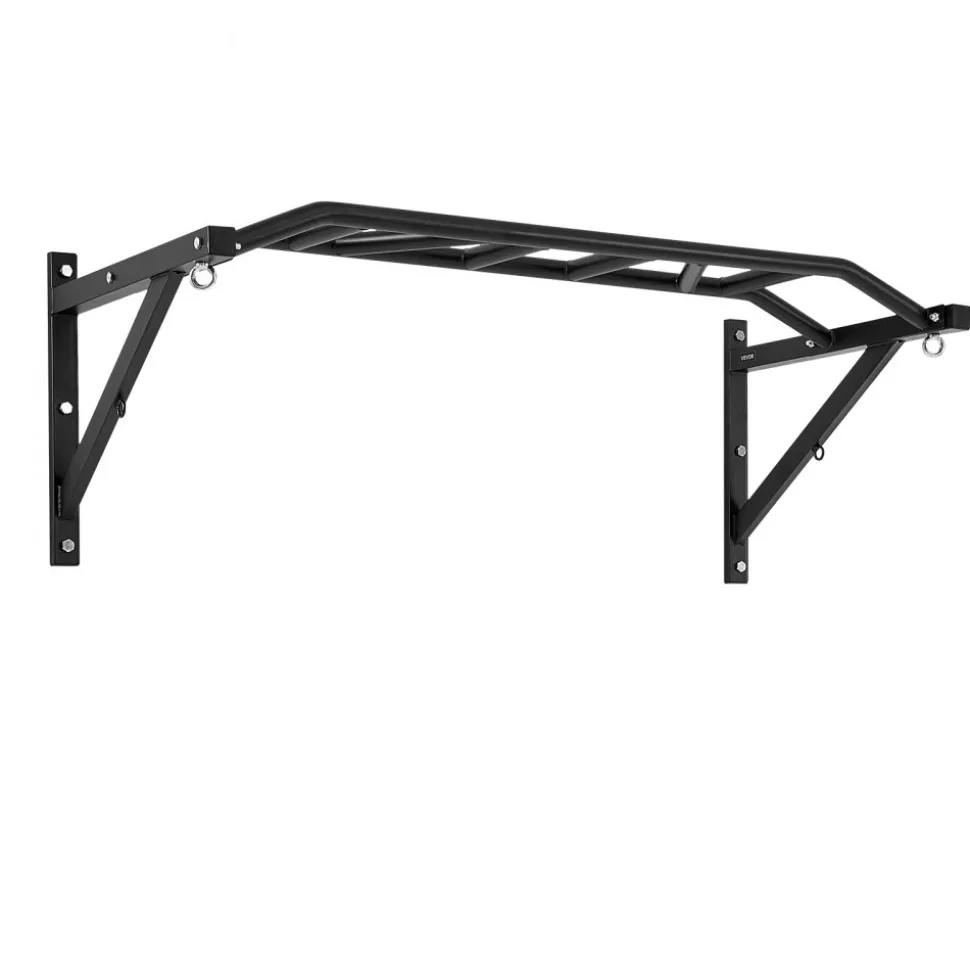 VEVOR Pull Up Bar, Multi-Grip Wall Mounted Pull Ups, 50 in Width Multifunctional Chin Up Training Station, Heavy Duty Steel Upper Body Workout Bars with Hangers, 440 lbs Weight Capacity, for Home Gym