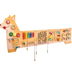 VEVOR Puppy Activity Wall Busy Board Panels, 12 Activities, Montessori Sensory Wall Toy for Kids 3-12 Years, Montessori Learning Activity Center, Ideal for Toddler Playroom Nursery Classroom