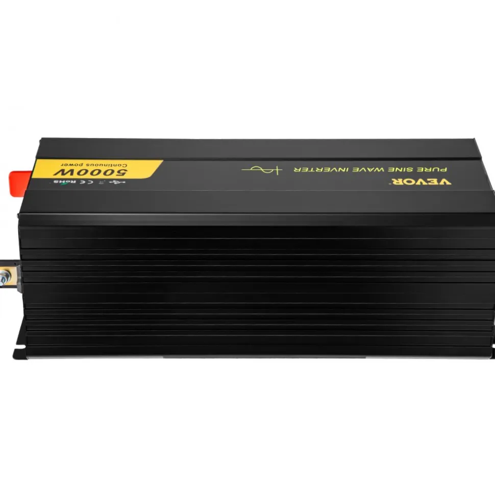 VEVOR Pure Sine Wave Inverter, 2500 Watt Power Inverter, DC 12V to AC 120V Car Inverter, with USB Port, LCD Display, and Remote Controller Power Converter, for RV Truck Car Solar System Travel Camping