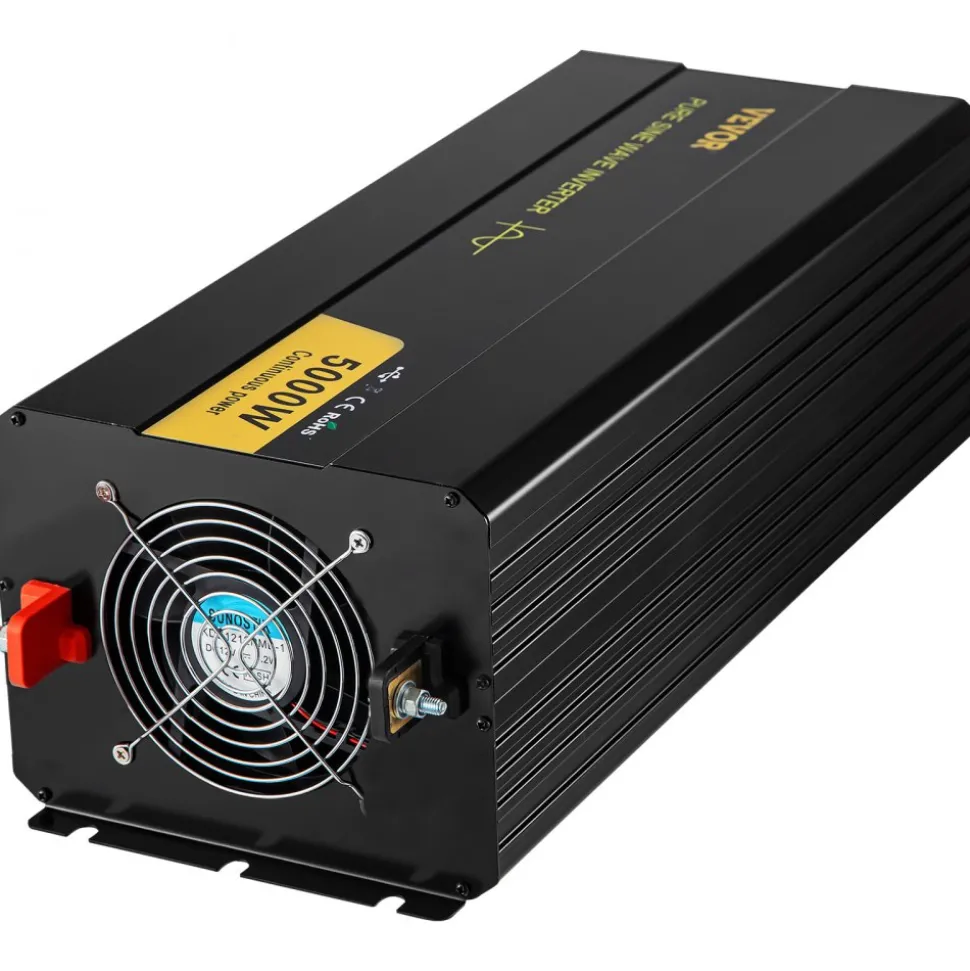 VEVOR Pure Sine Wave Inverter, 2500 Watt Power Inverter, DC 12V to AC 120V Car Inverter, with USB Port, LCD Display, and Remote Controller Power Converter, for RV Truck Car Solar System Travel Camping