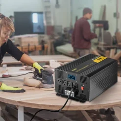 VEVOR Pure Sine Wave Inverter Charger, 2000W, DC 12V to AC 120V Power Inverter with LCD Display, Remote Control, Low Frequency, GFCI, for RV Camper Home, Compatible with 12V LiFePO4 Lithium Batteries