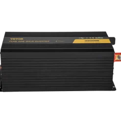 VEVOR Pure Sine Wave Inverter Charger, 2000W, DC 12V to AC 120V Power Inverter with LCD Display, Remote Control, Low Frequency, GFCI, for RV Camper Home, Compatible with 12V LiFePO4 Lithium Batteries