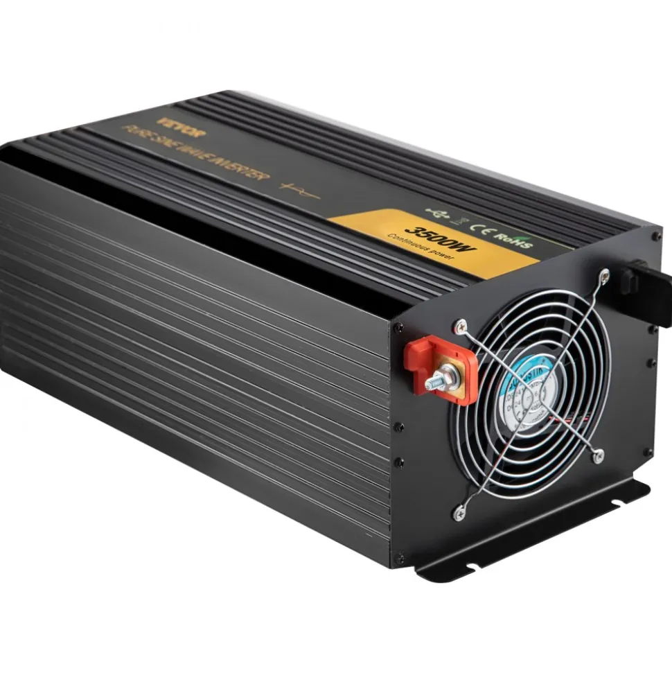 VEVOR Pure Sine Wave Inverter Charger, 2000W, DC 12V to AC 120V Power Inverter with LCD Display, Remote Control, Low Frequency, GFCI, for RV Camper Home, Compatible with 12V LiFePO4 Lithium Batteries