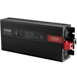 VEVOR Pure Sine Wave Inverter, 3000 Watt, DC 12V to AC 120V Power Inverter with 2 AC Outlets 2 USB Port 1 Type-C Port, LCD Display and Remote Controller for Large Home Appliances, CE FCC Certified