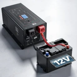 VEVOR Pure Sine Wave Inverter Charger, 3000W, DC 12V to AC 120V Power Inverter with LCD Display, Remote Control, Low Frequency, for RV Camper Home, Compatible with 12V LiFePO4 and Lithium Batteries