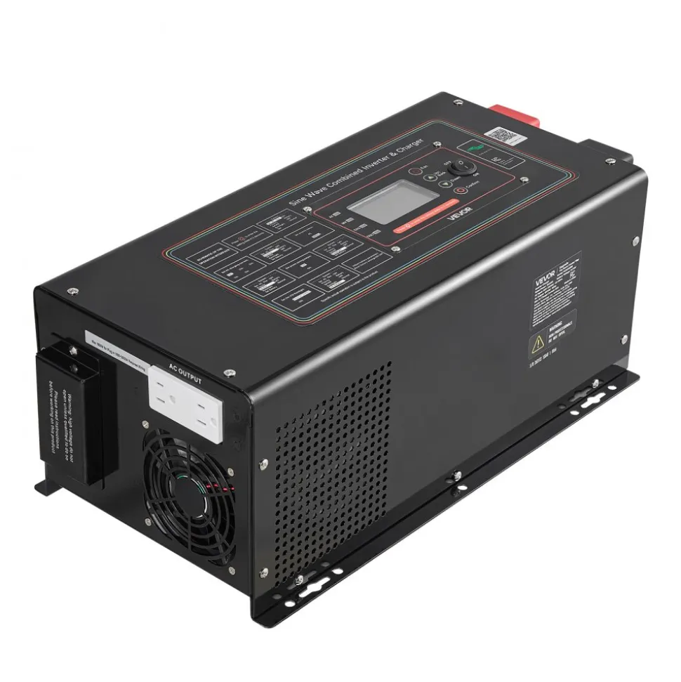 VEVOR Pure Sine Wave Inverter Charger, 3000W, DC 12V to AC 120V Power Inverter with LCD Display, Remote Control, Low Frequency, for RV Camper Home, Compatible with 12V LiFePO4 and Lithium Batteries