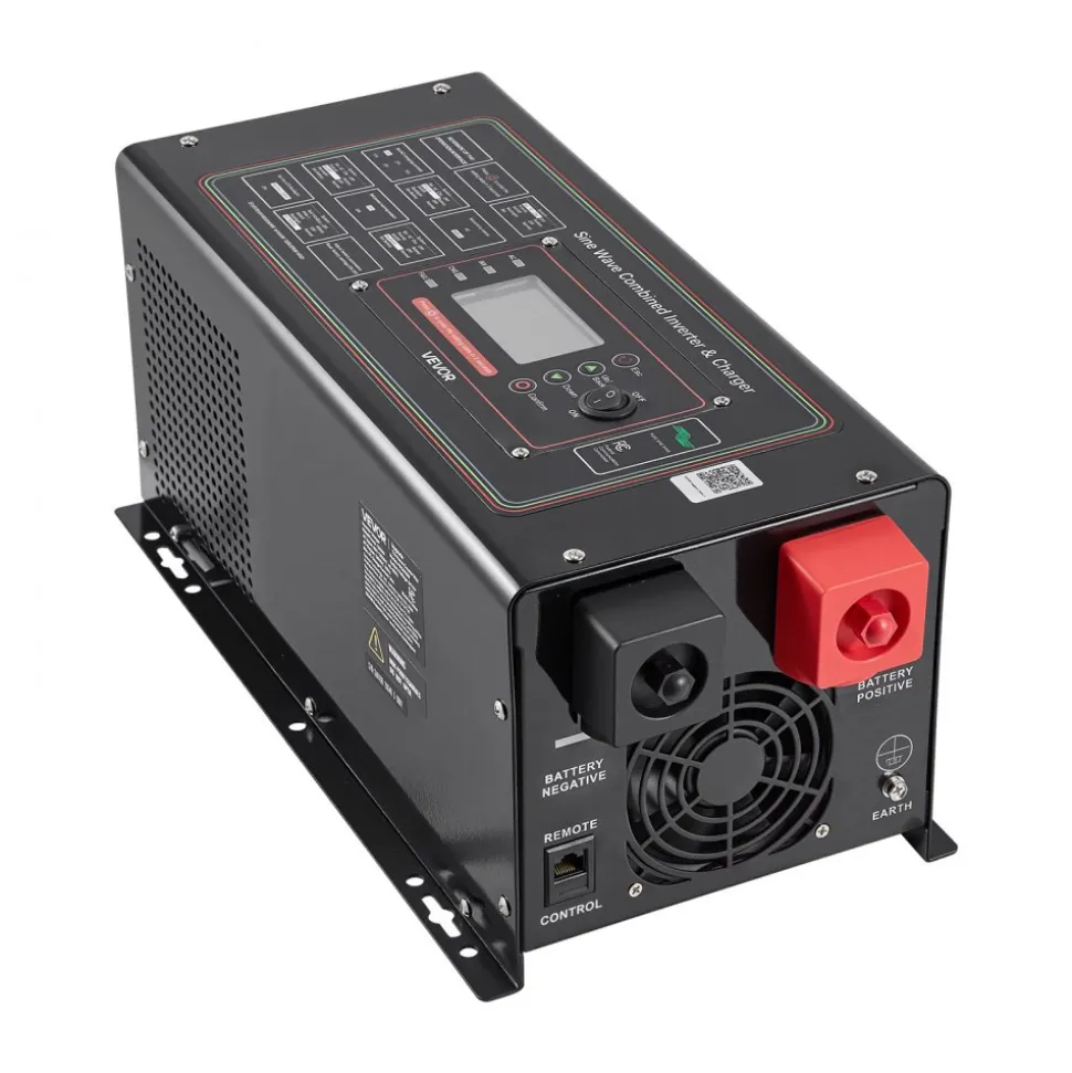 VEVOR Pure Sine Wave Inverter Charger, 1200W, DC 12V to AC 120V Power Inverter with LCD Display, Remote Control, Low Frequency, for RV Camper Home, Compatible with 12V LiFePO4 Lithium Batteries