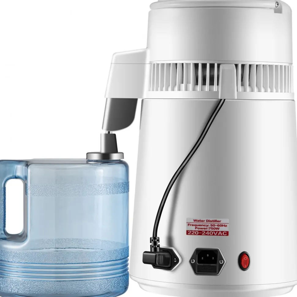 VEVOR Pure Water Distiller 750W, Purifier Filter Fully Upgraded with Handle 1.1 Gal /4L, BPA Free Container, Perfect for Home Use, White