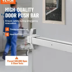 VEVOR Push Bar Door Locks, Carbon Steel Panic Bars for Exit Doors, with Exterior Lever and 3 Keys, Push Bar Panic Exit Device Door Hardware for Metal Wood Door, for Left and Right Handed Doors