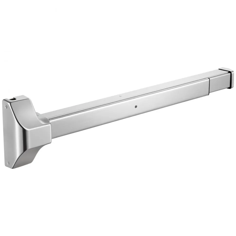 VEVOR Push Bar Panic Exit Device, 28" Stainless Steel Commercial Panic Bar for Exit Doors, Emergency Exit Door Hardware with Vertical Top Rod and Sticker, for 28"-41" Wood or Metal Door, Silver