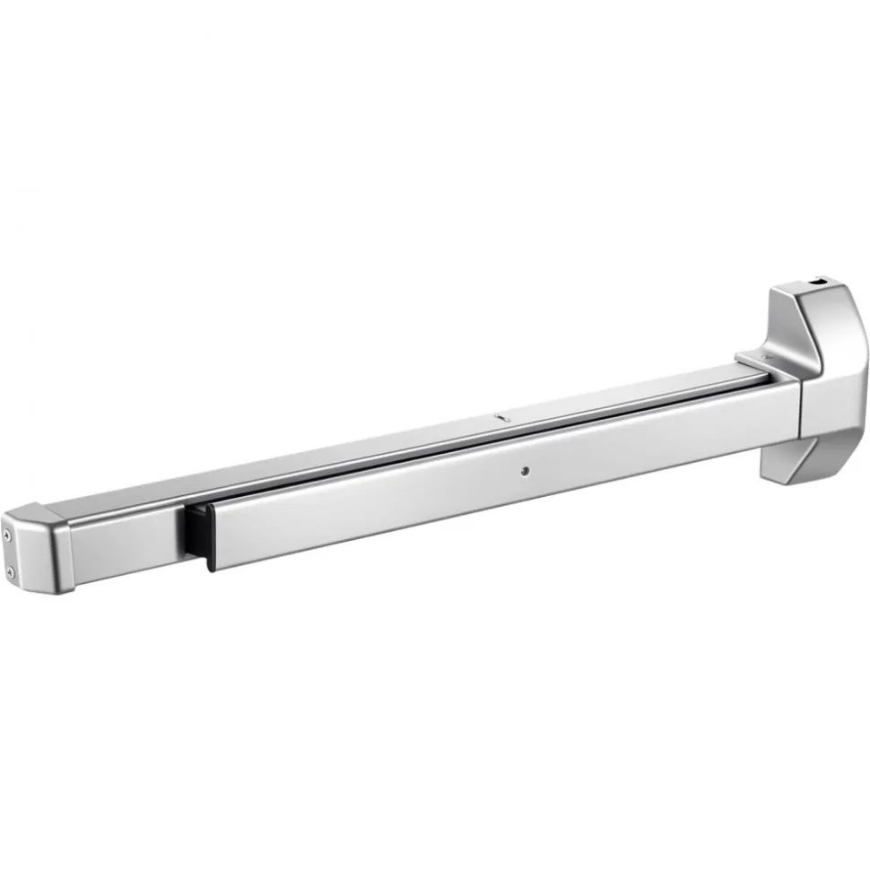 VEVOR Push Bar Panic Exit Device, 28" Stainless Steel Commercial Panic Bar for Exit Doors, Emergency Exit Door Hardware with Vertical Top Rod and Sticker, for 28"-41" Wood or Metal Door, Silver