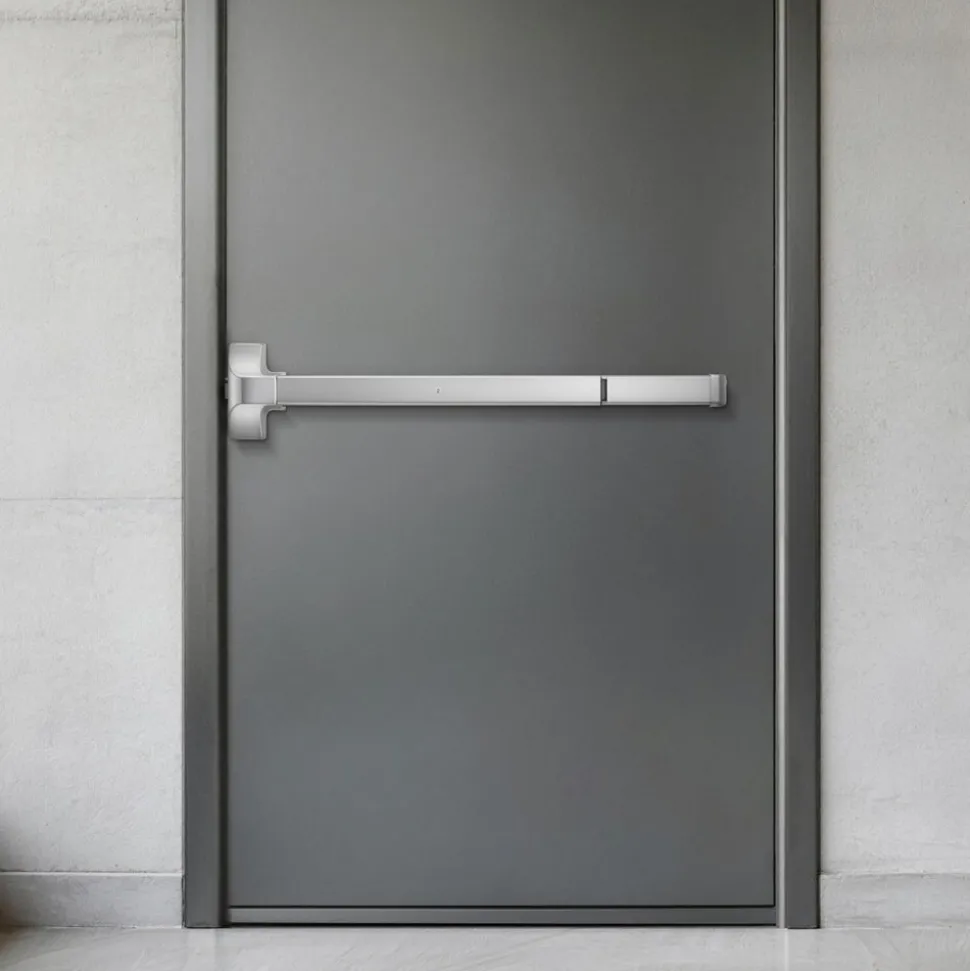 VEVOR Push Bar Panic Exit Device, 31" Stainless Steel Commercial Panic Bar for Exit Doors, Emergency Exit Door Hardware with Dual Locking Bolt and Sticker, for 31"-46" Wood or Metal Door, Silver