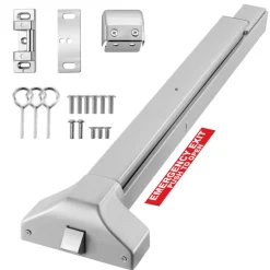 VEVOR Push Bar Panic Exit Device, 28" Premium Metal Commercial Panic Bar for Exit Doors, Emergency Exit Door Hardware with Warning Sticker, Easy Installation, for 28"-41" Wood or Metal Door, Silver