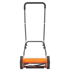 VEVOR Push Reel Lawn Mower 14 inch, 5 Blades Manual Push Mower No Motor, 0.6-1.75 in Adjustable Cutting Height, Walk-Behind Lawn Mowers with Grass Catcher Bag for Green Lawns, Driveways, Courtyards