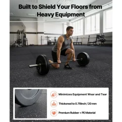 VEVOR Puzzle Exercise Mat, 12 PCS Fitness Equipment Mats, 24 x 24 x 0.79 in, High-Density EVA Foam Mats Set, Interlocking Rubber Soft Tiles, Protective Floor Padding with Gray Dots for Home Gym Office