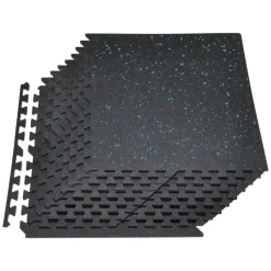 VEVOR Puzzle Exercise Mat, 12 PCS Fitness Equipment Mats, 24 x 24 x 0.4 in, High-Density EVA Foam Mats Set, Interlocking Rubber Soft Tiles, Protective Floor Padding with White Dots for Home Gym Office
