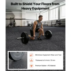 VEVOR Puzzle Exercise Mat, 6 PCS Fitness Equipment Mats, 24 x 24 x 0.56 in, High-Density EVA Foam Mats Set, Interlocking Rubber Soft Tiles, Protective Floor Padding with Gray Dots for Home Gym Office