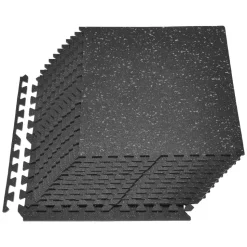 VEVOR Puzzle Exercise Mat, 24 PCS Fitness Equipment Mats, 24 x 24 x 0.4 in, High-Density EVA Foam Mats Set, Interlocking Rubber Soft Tiles, Protective Floor Padding with Gray Dots for Home Gym Office