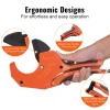 VEVOR PVC Pipe Cutter, 0-2-1/2" O.D. Ratcheting PVC Pipe Cutter, Heavy Duty Tube Cutting Tool with Spare SK5 Blade for PVC, CPVC, PP-R, PEX, PE, Rubber Hoses