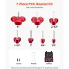VEVOR PVC Pipe Reamer Kit, 7-Piece, 3 Blades PVC Fitting Socket Saver, Includes 1/2", 3/4", 1", 1-1/2", 2", 3", 4", Fits Standard 1/2" Drills, Plumbing Tool Kit for SCH40 ABS CPVC Vent Drain Pipes