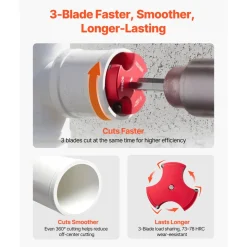 VEVOR PVC Pipe Reamer Kit, 7-Piece, 3 Blades PVC Fitting Socket Saver, Includes 1/2