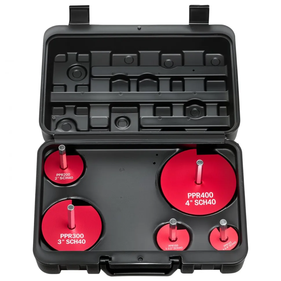 VEVOR PVC Pipe Reamer Kit, 5-Piece, PVC Fitting Socket Saver, Includes 1-1/4", 1-1/2", 2", 3", 4", Compatible with Standard 1/2" Drills, Plumbing Tool Kit for SCH40 ABS CPVC Vent Drain Water Pipes